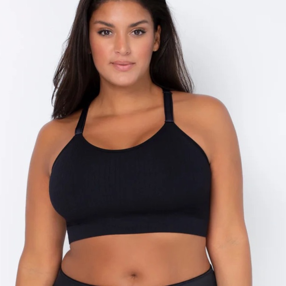 Curvy Couture Smooth Seamless Comfort Wireless Longline Bra size Large